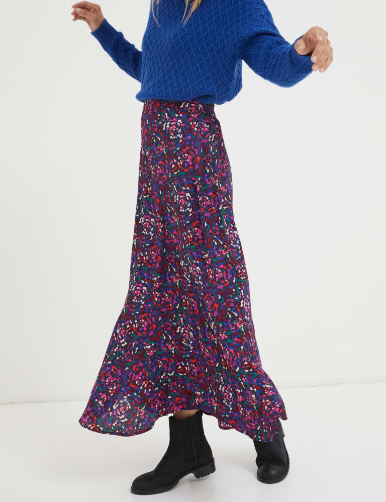 Fall floral midi skirt shop