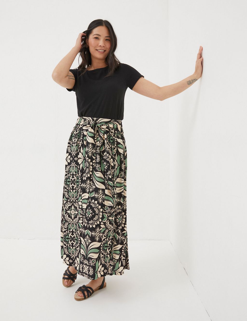 Floral Midi A-Line Skirt 3 of 4