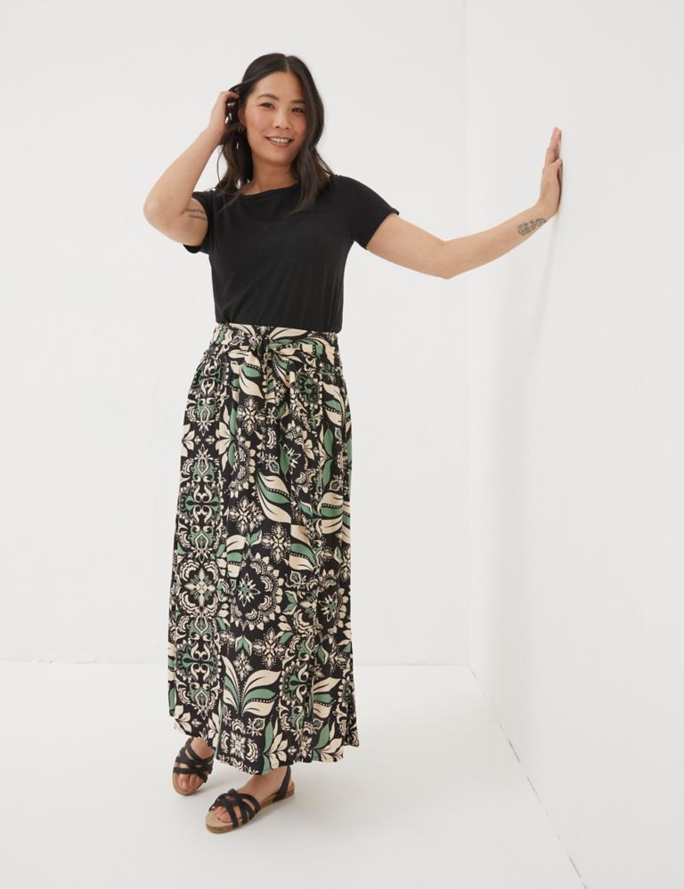 Floral Midi A-Line Skirt 1 of 4