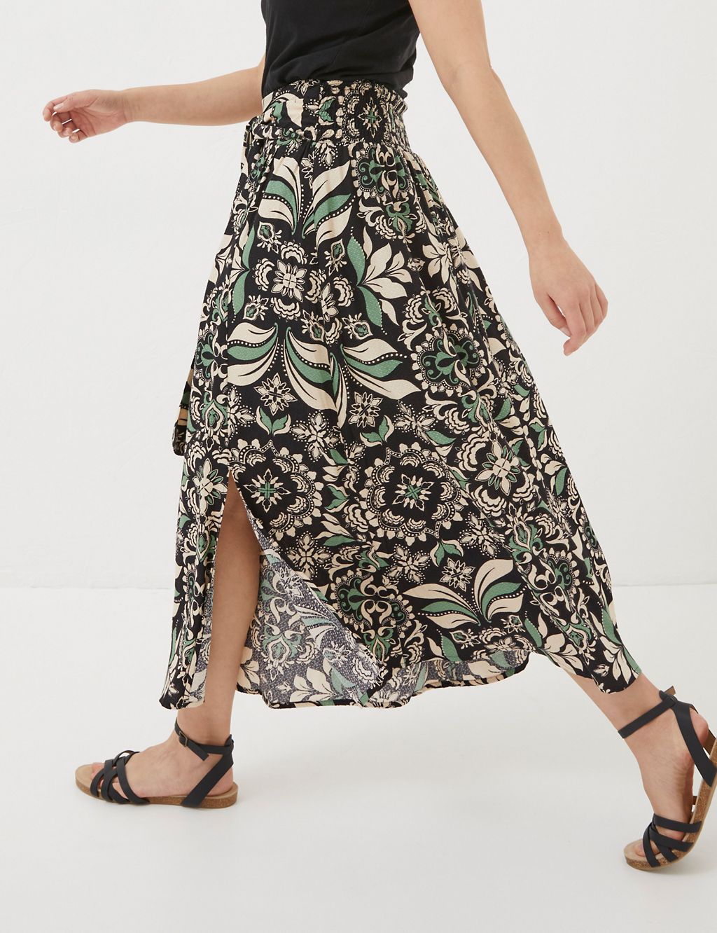 Floral Midi A-Line Skirt 2 of 4