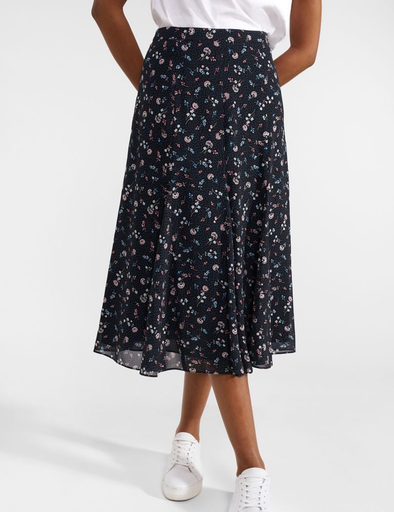 Floral Midi A-Line Skirt 3 of 6