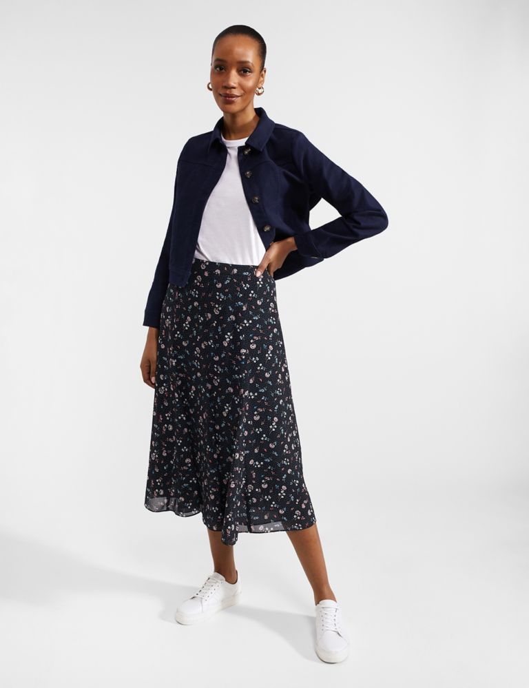 Floral Midi A-Line Skirt 5 of 6
