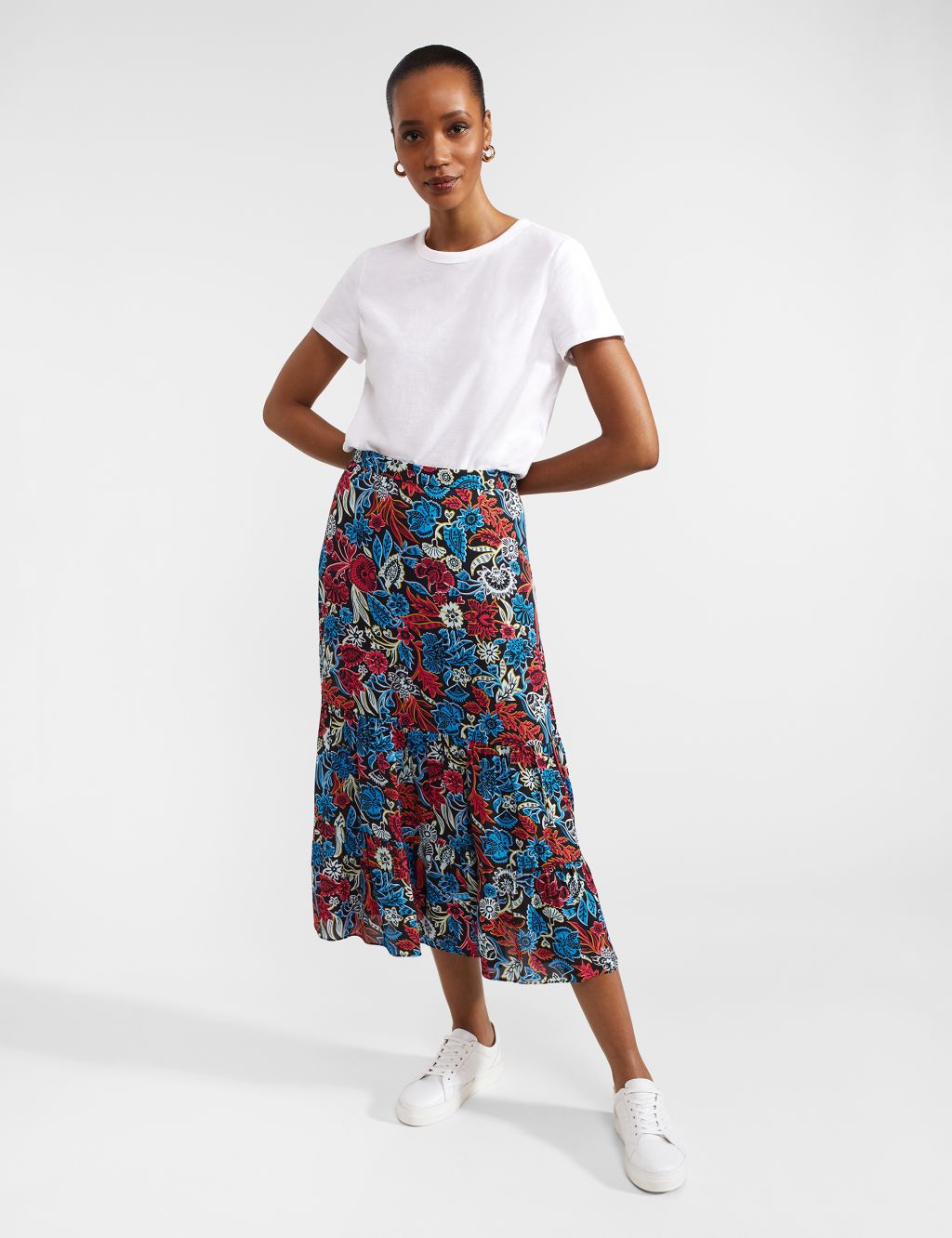 Floral Midi A-Line Skirt 3 of 7