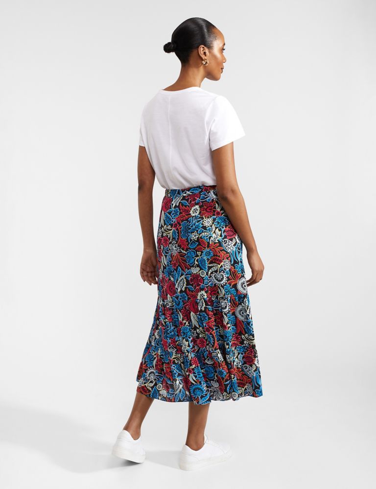 Floral Midi A-Line Skirt 4 of 7