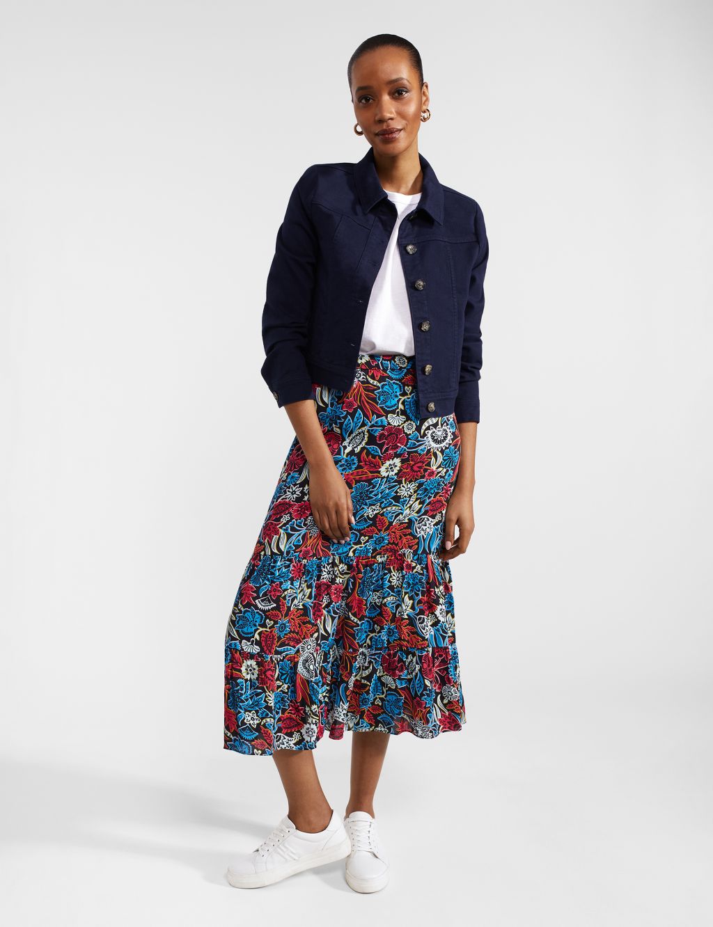 Floral Midi A-Line Skirt 7 of 7
