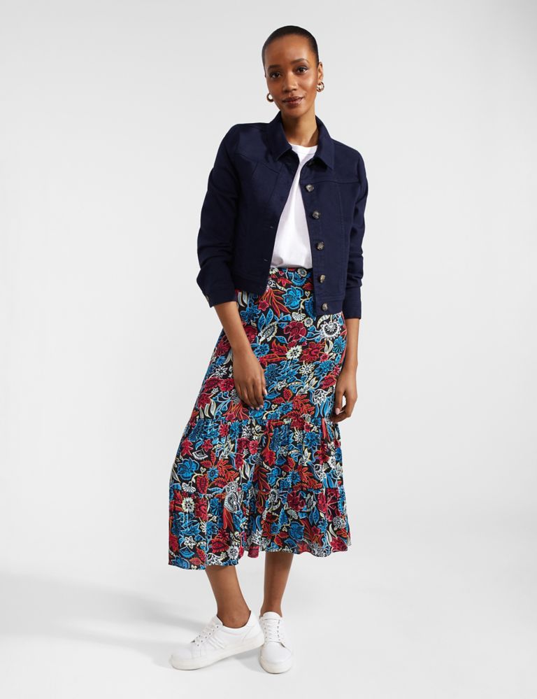 Floral Midi A-Line Skirt 5 of 7
