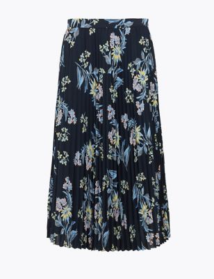 Floral Midi Pleated Skirt | M&S Collection | M&S