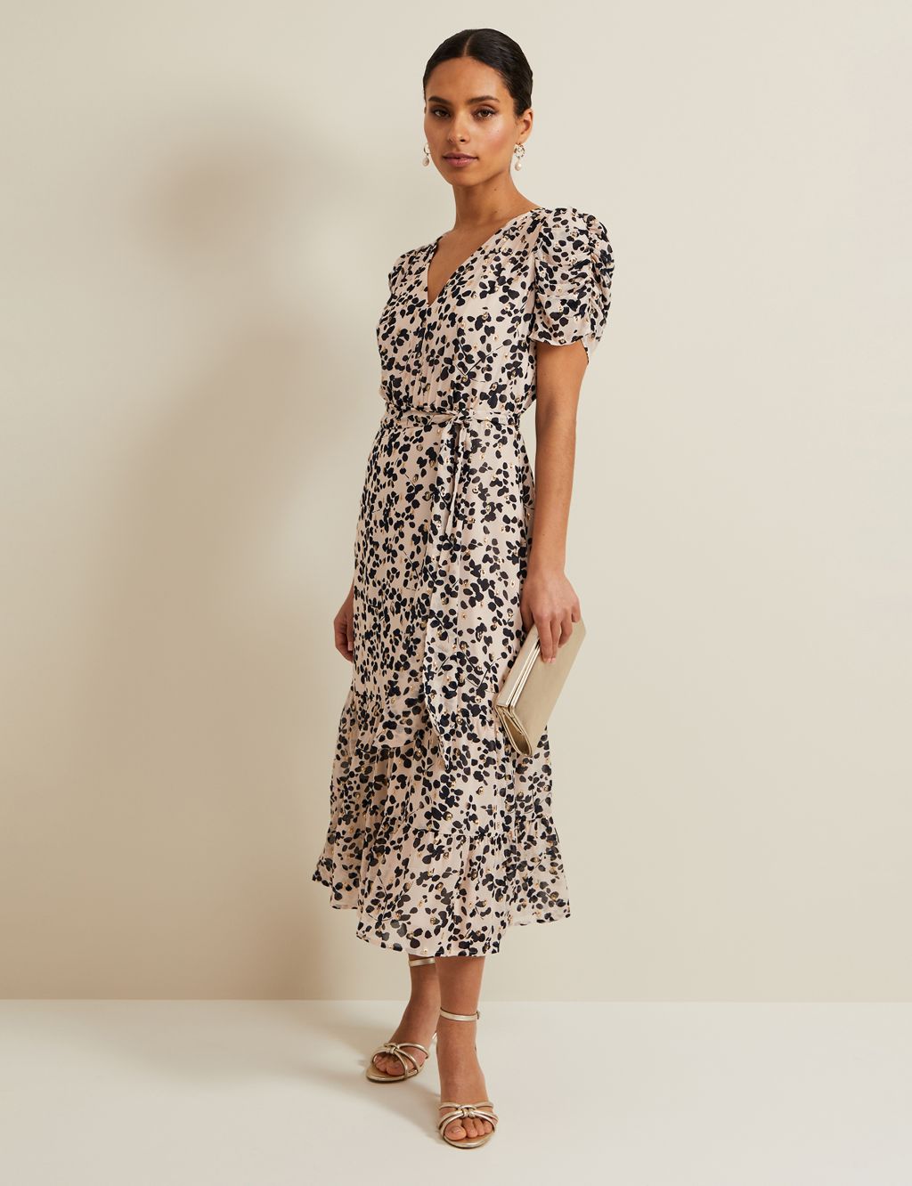 Floral Midi Shirred Dress | Phase Eight | M&S