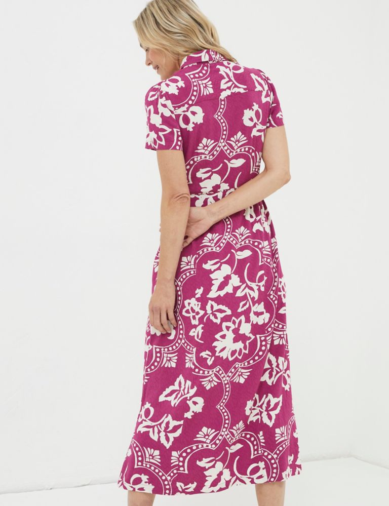 Floral Midi Shirt Dress 3 of 5