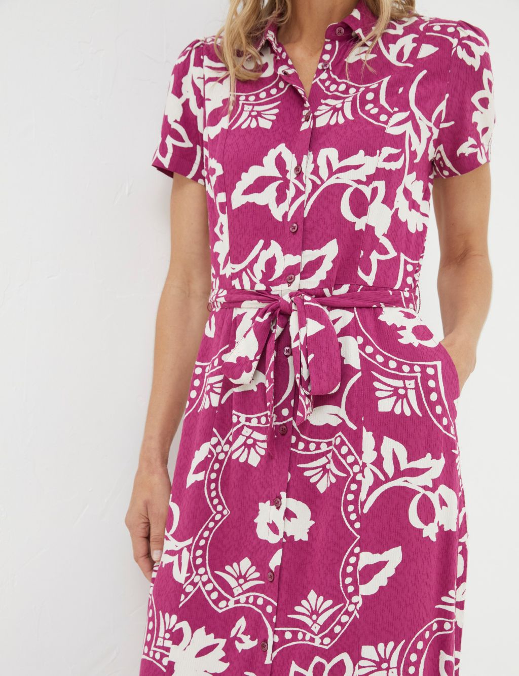 Floral Midi Shirt Dress 4 of 5
