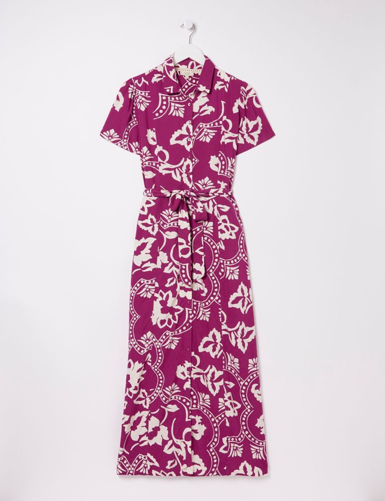 Floral Midi Shirt Dress 2 of 5