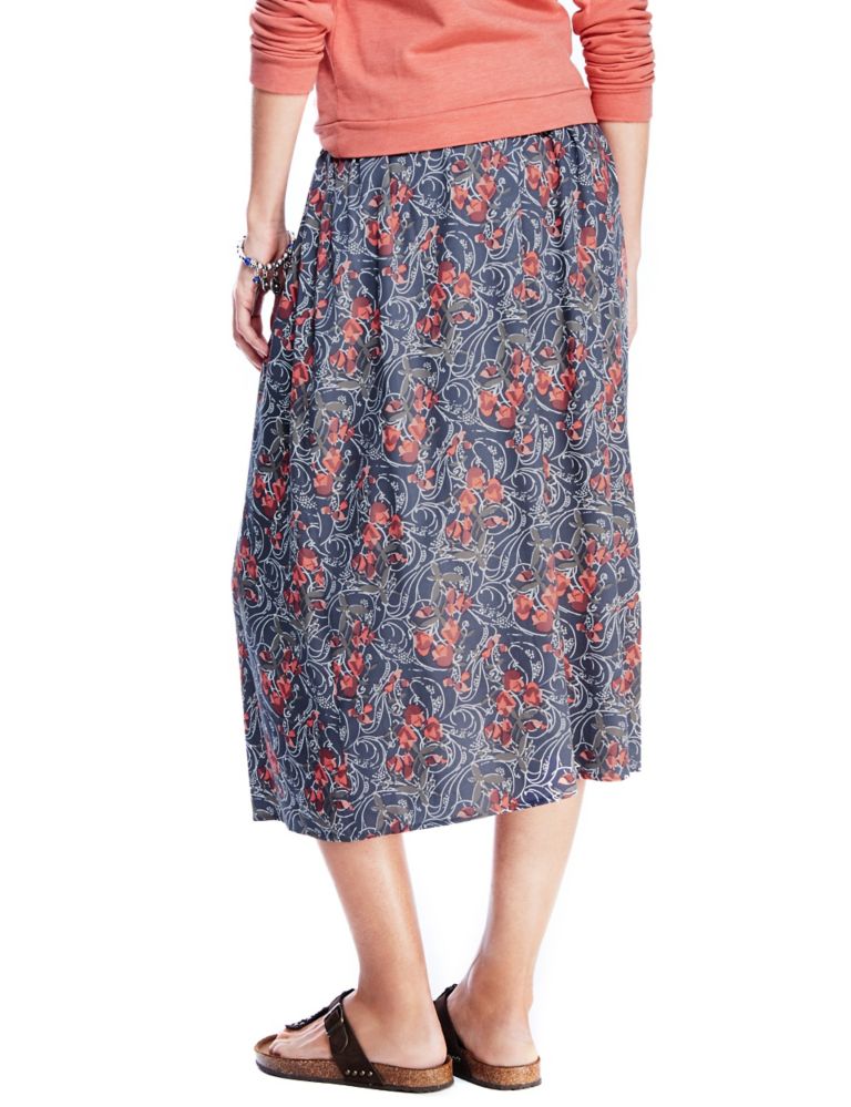 Floral Midi Skirt with Belt 4 of 4