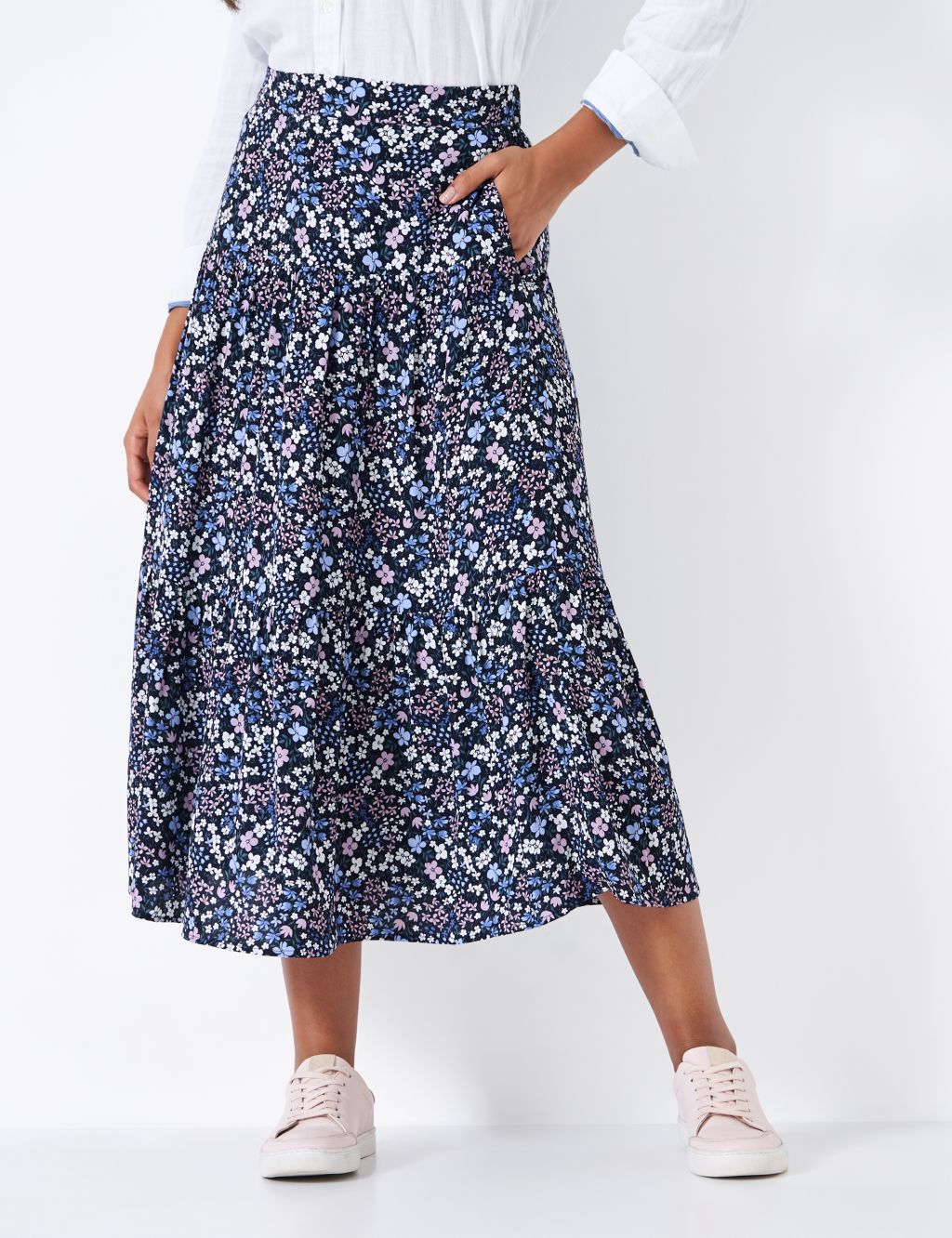 Floral Midi Tiered Skirt 2 of 5