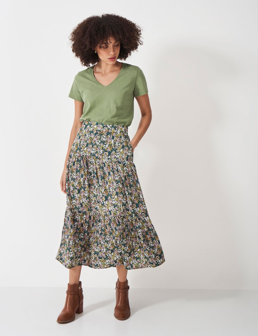 Floral Midi Tiered Skirt 3 of 3