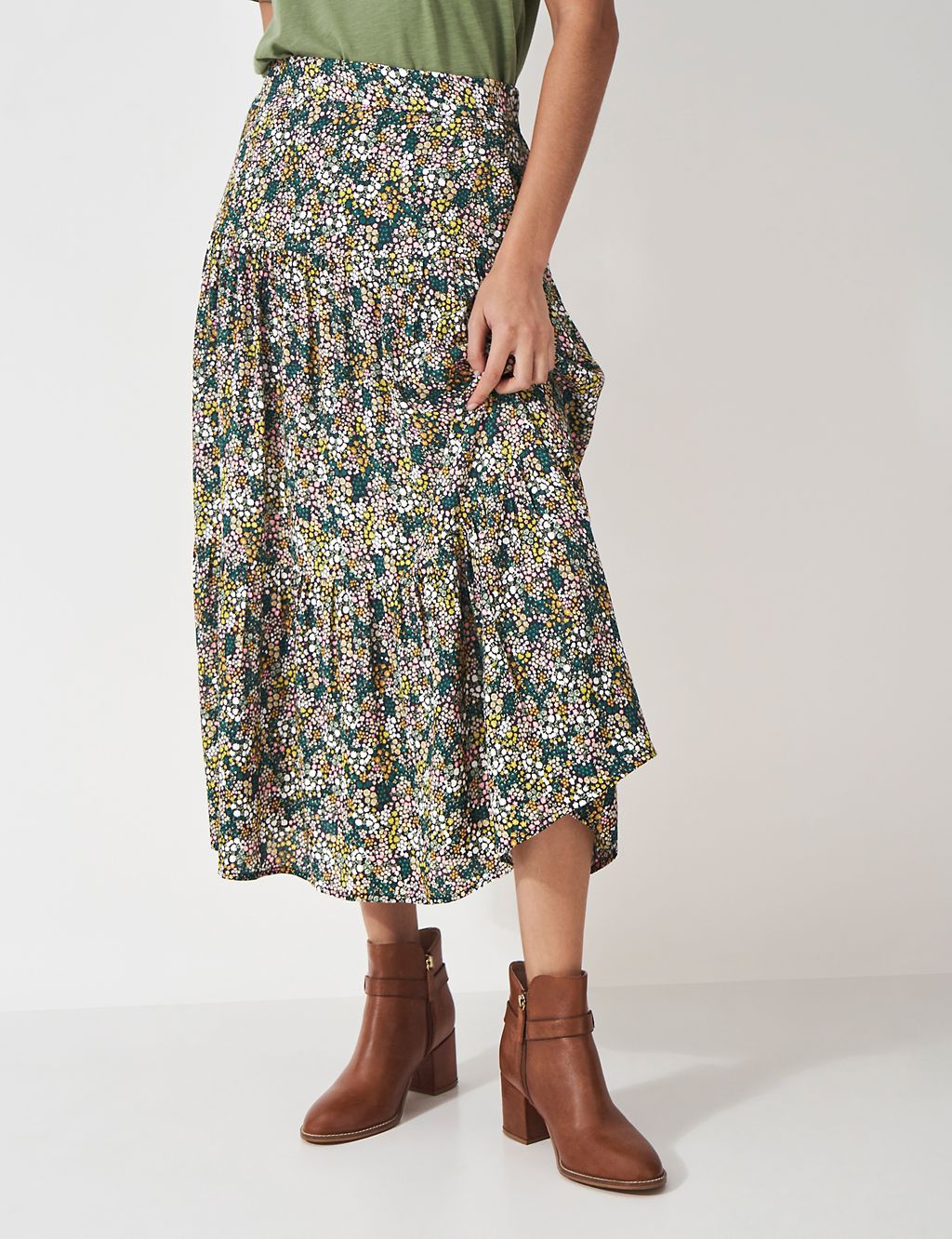 Floral Midi Tiered Skirt 2 of 3