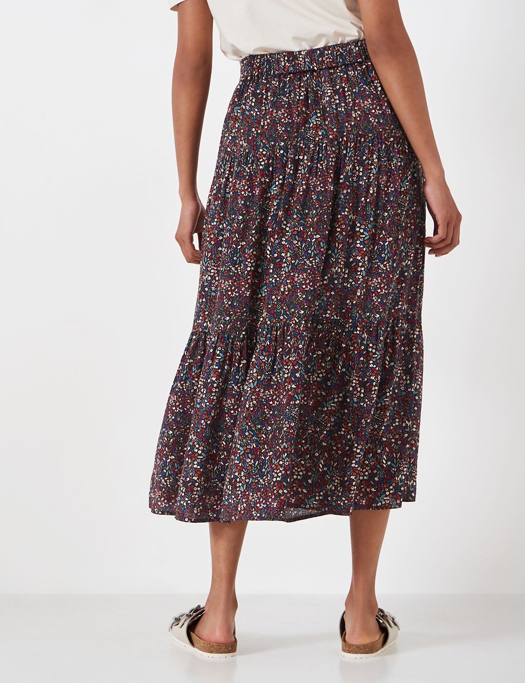 Floral Midi Tiered Skirt | Crew Clothing | M&S