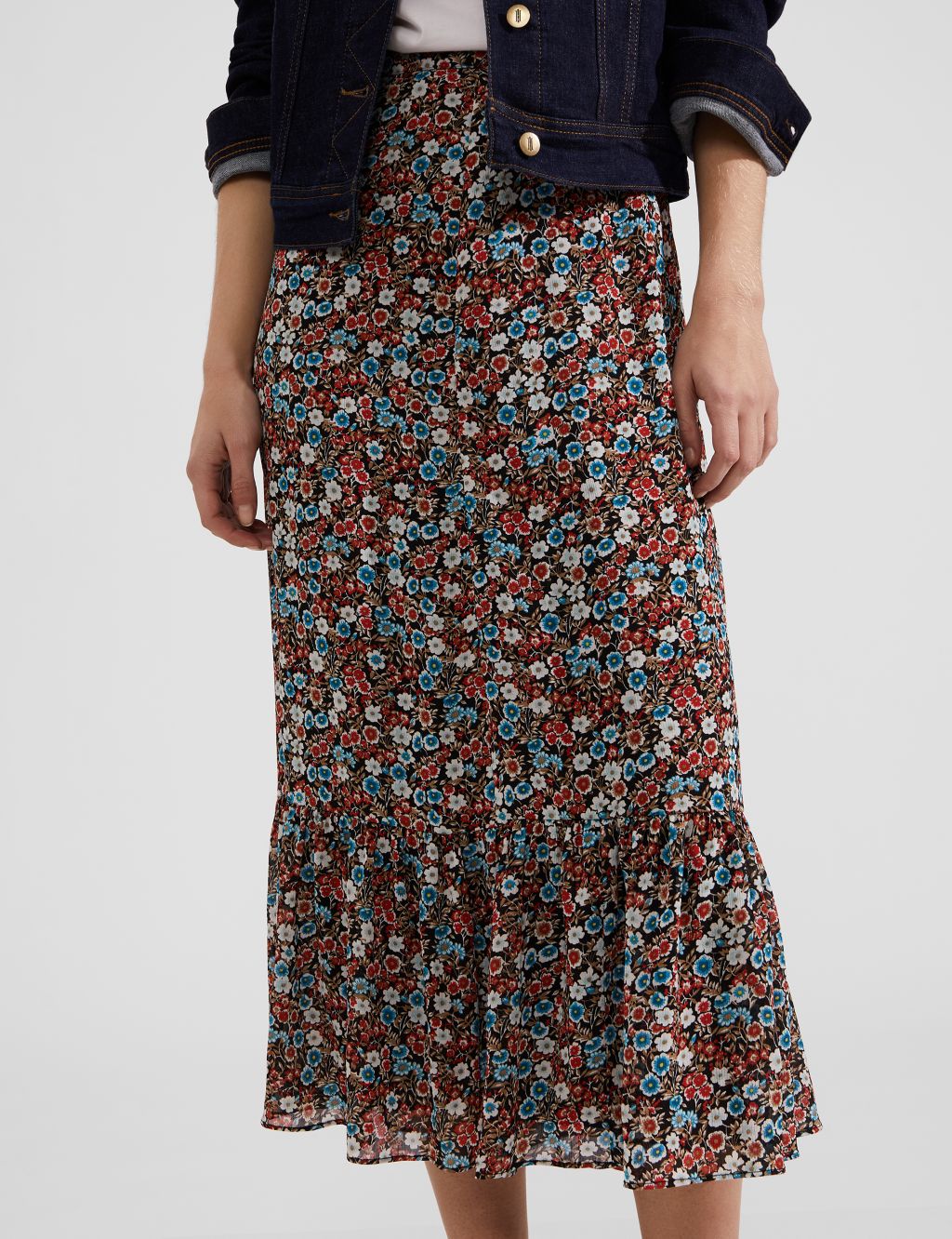Floral Midi Tiered Skirt 2 of 6