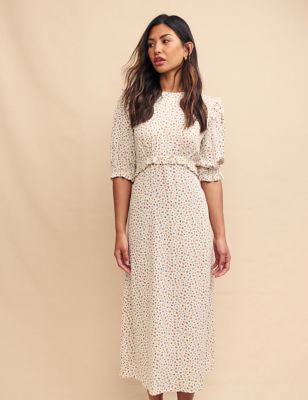 Floral Midi Waisted Dress Image 2 of 6