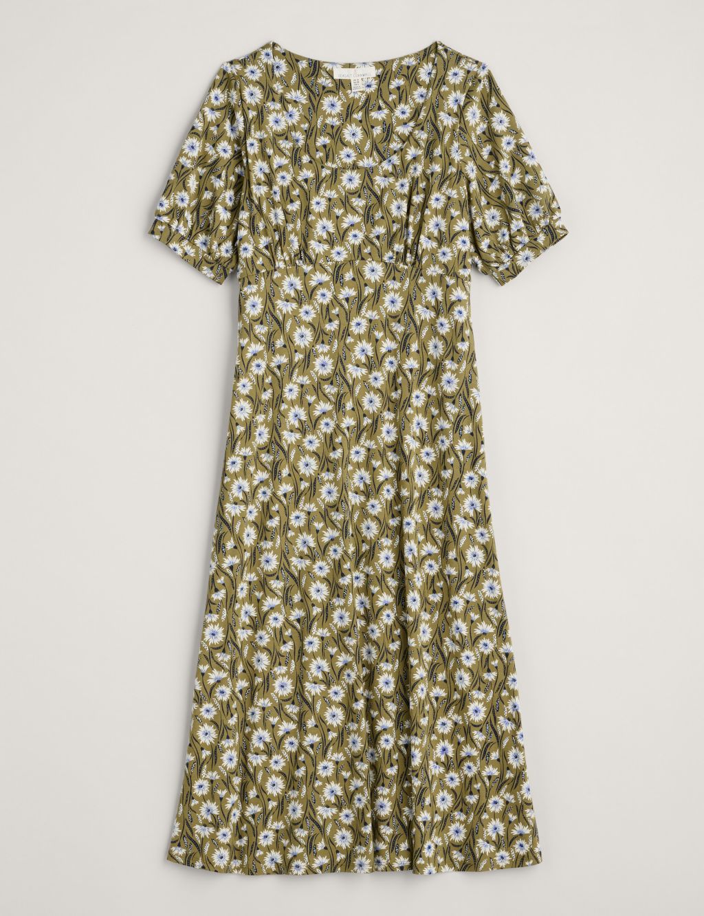 Floral Midi Waisted Dress with Cotton 1 of 5