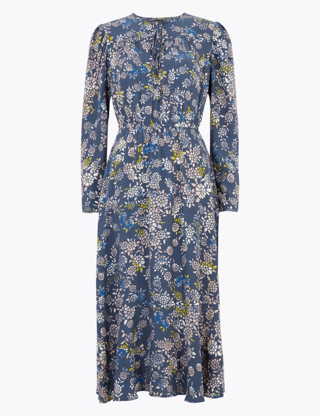 Floral Midi Waisted Dress | M&S Collection | M&S