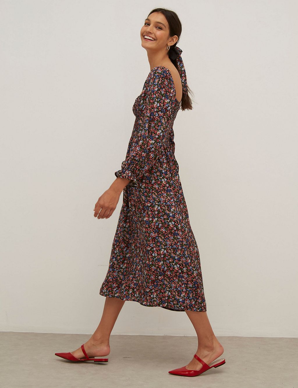 Floral Midi Waisted Dress | Nobody's Child | M&S