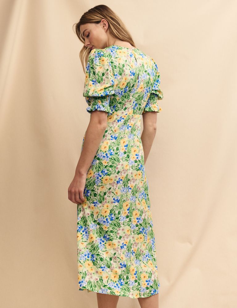 Floral Midi Waisted Dress 4 of 5