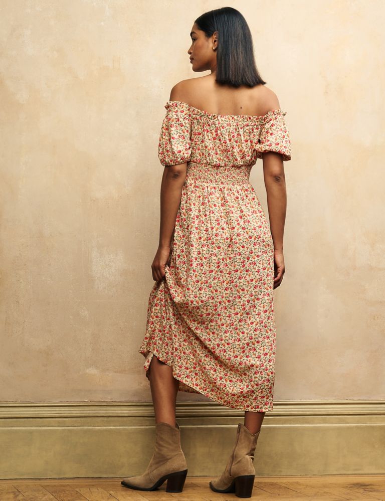 Floral Midi Waisted Dress 3 of 4