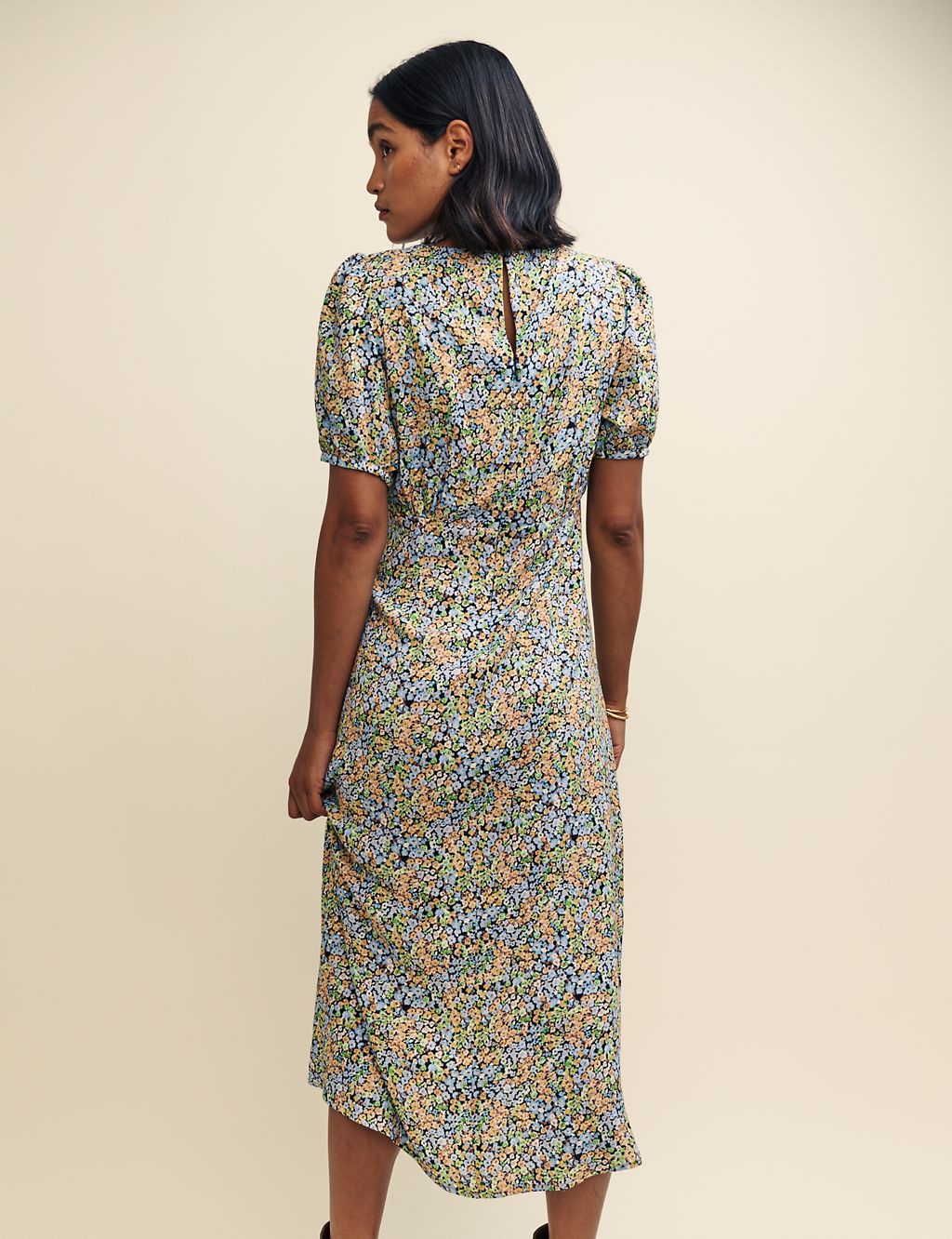 Floral Midi Waisted Dress 4 of 7