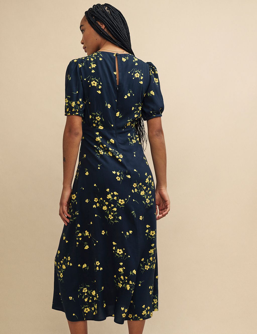 Floral Midi Waisted Dress 4 of 4