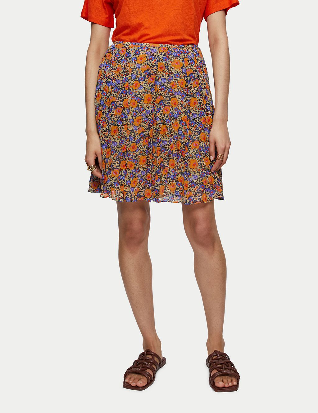 Floral Mini A-Line Skirt 3 of 4