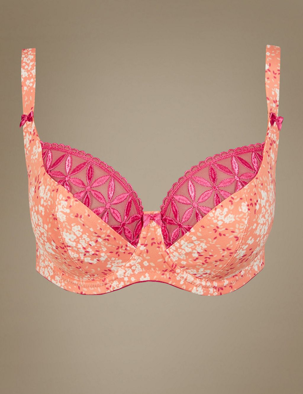 Floral Non-Padded Underwired Balcony Bra DD-G 1 of 4