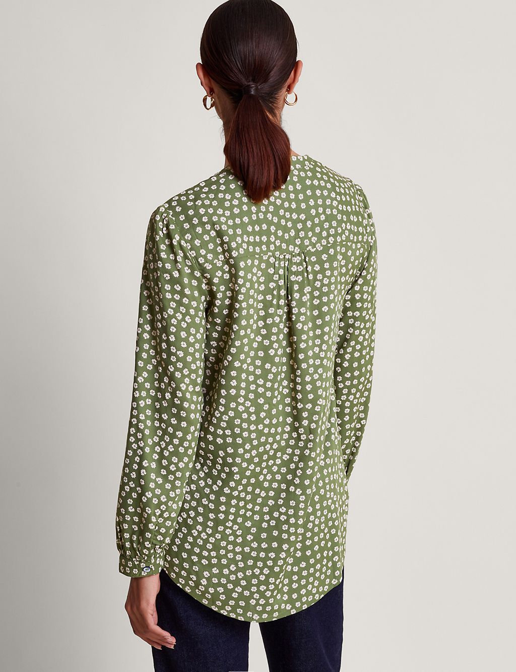Floral Notch Neck Pintuck Blouse 2 of 5
