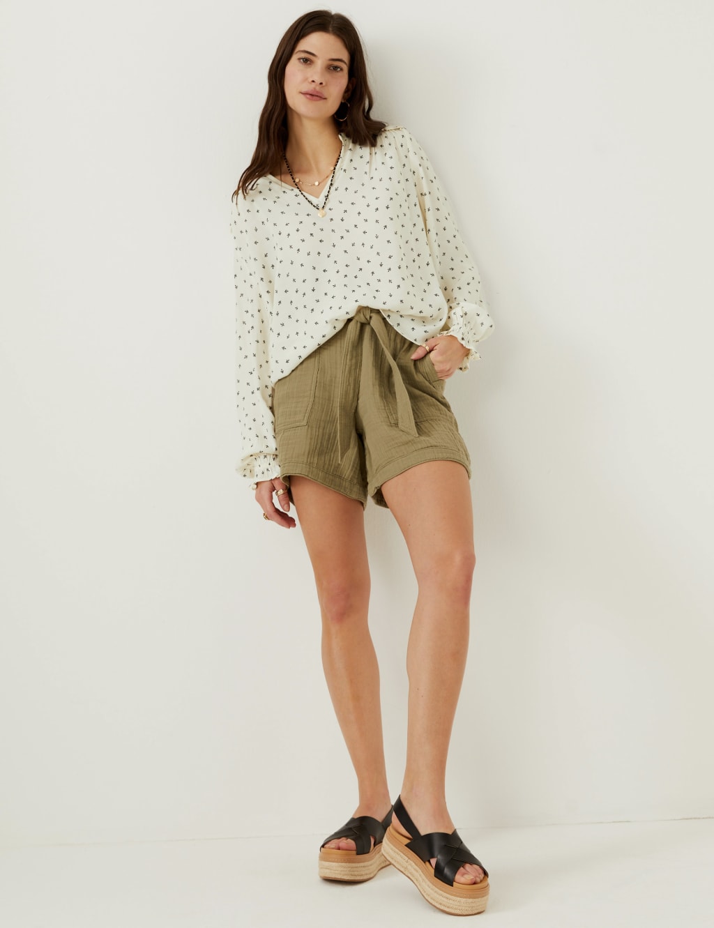 Floral Notch Neck Popover Blouse 5 of 7