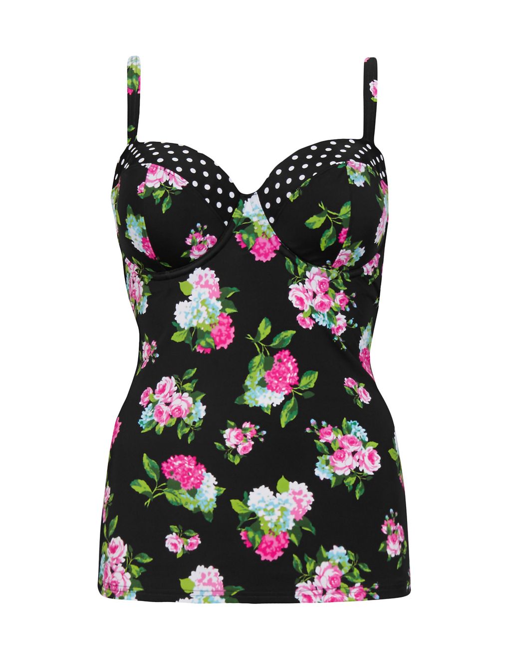 Floral Padded Underwired Tankini Top DD-G 1 of 2