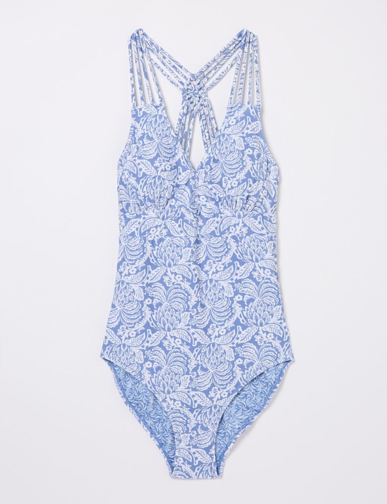 Floral Padded V-Neck Strappy Swimsuit 2 of 5
