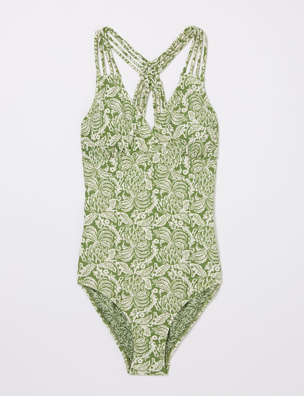 Floral Padded V-Neck Strappy Swimsuit 1 of 4