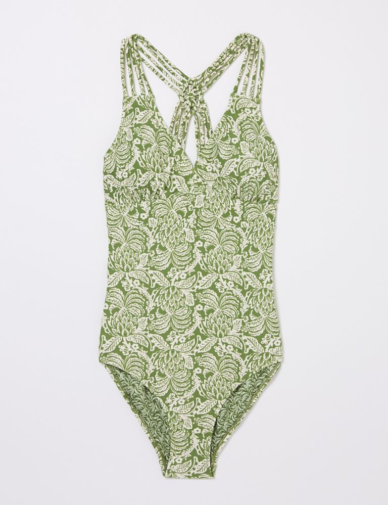 Floral Padded V-Neck Strappy Swimsuit 2 of 4