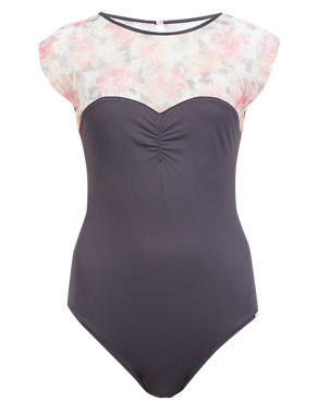 Floral Panelled Non-Padded Leotard Image 2 of 4