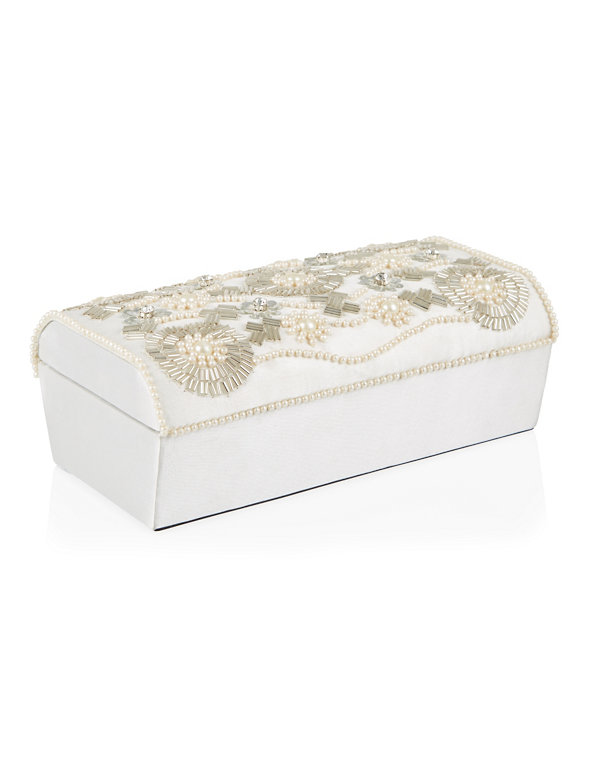 Floral Pearl Effect Jewellery Box Image 1 of 2