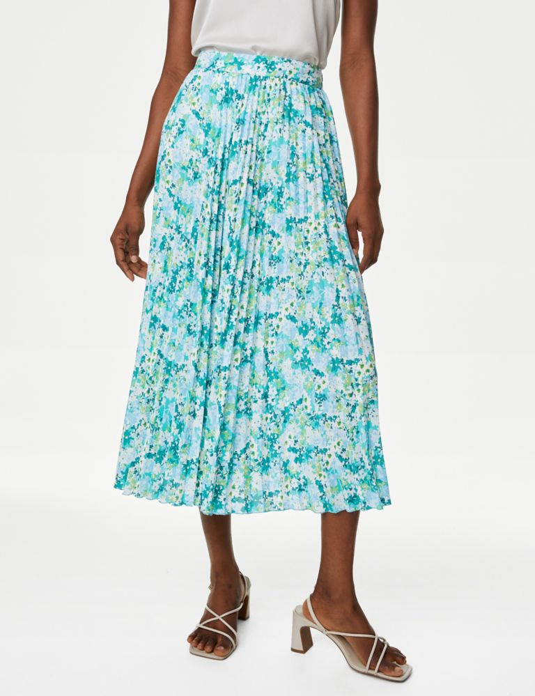 Floral Pleated Midaxi Skirt | M&S Collection | M&S