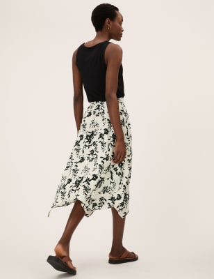 oasis black and white skirt