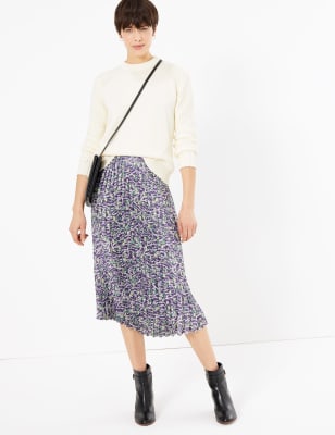 Pleated midi outlet skirt m&s