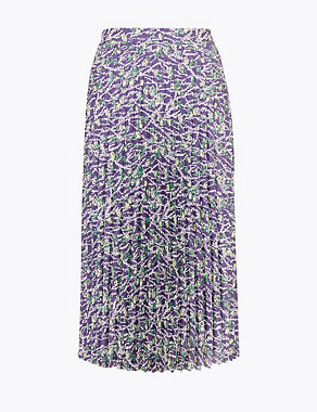 Floral Pleated Midi Skirt Image 2 of 5