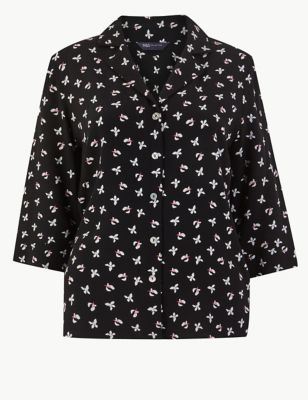 Floral Print 3/4 Sleeve Shirt Image 2 of 4