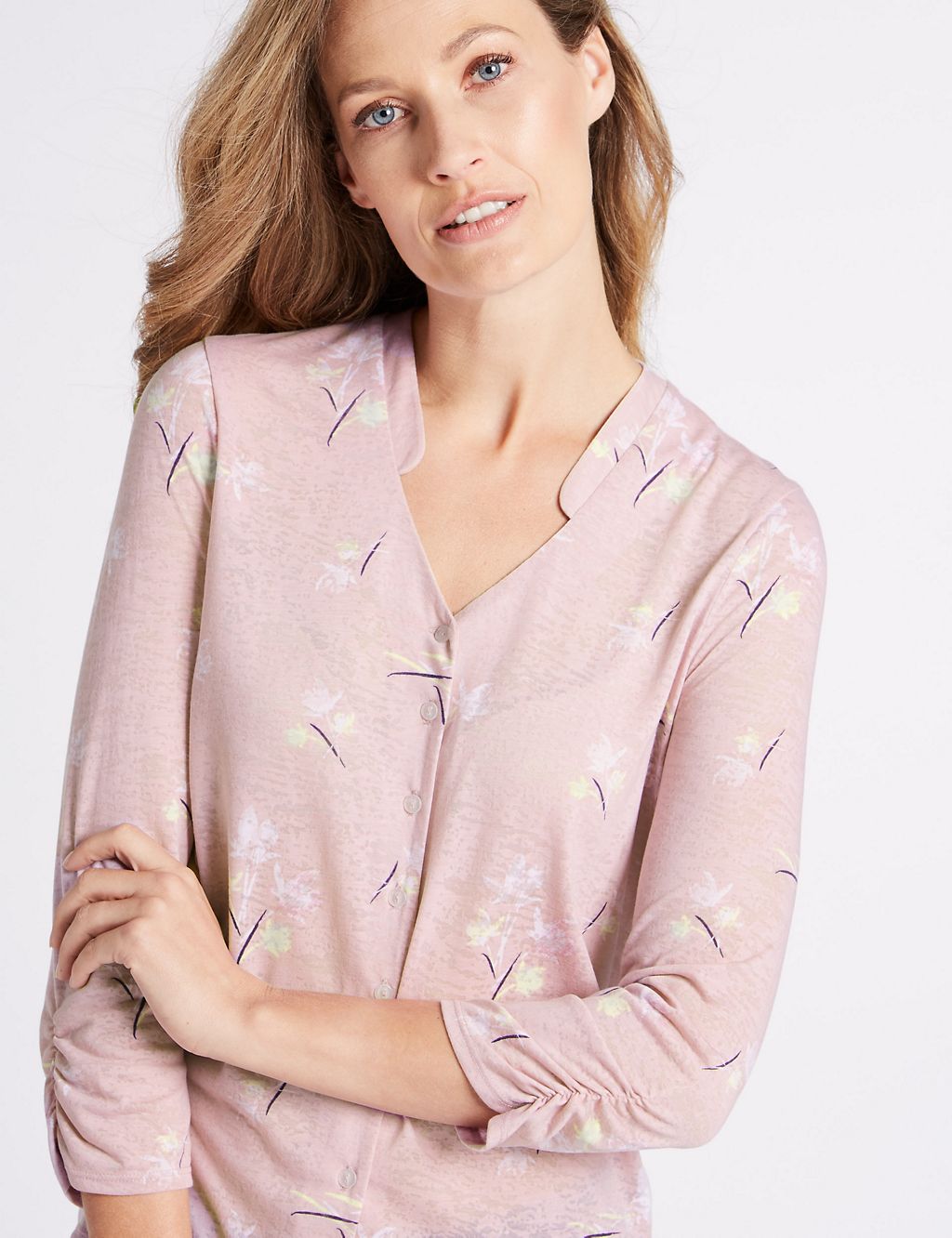 Floral Print 3/4 Sleeve Shirt 5 of 5