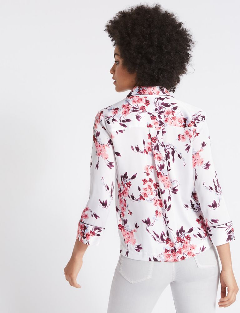Floral Print 3/4 Sleeve Shirt 4 of 4