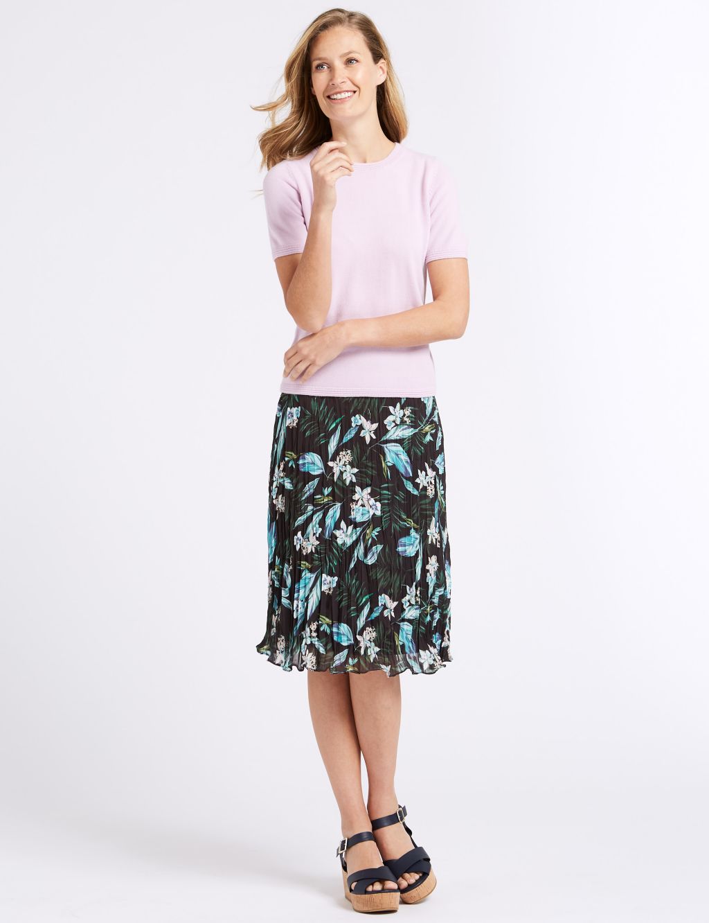Floral Print A-Line Midi Skirt 3 of 5