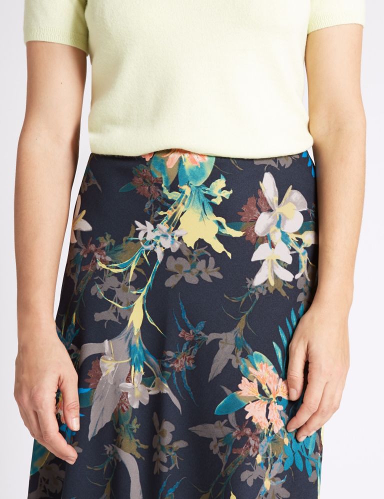 Floral Print A-Line Midi Skirt 5 of 5