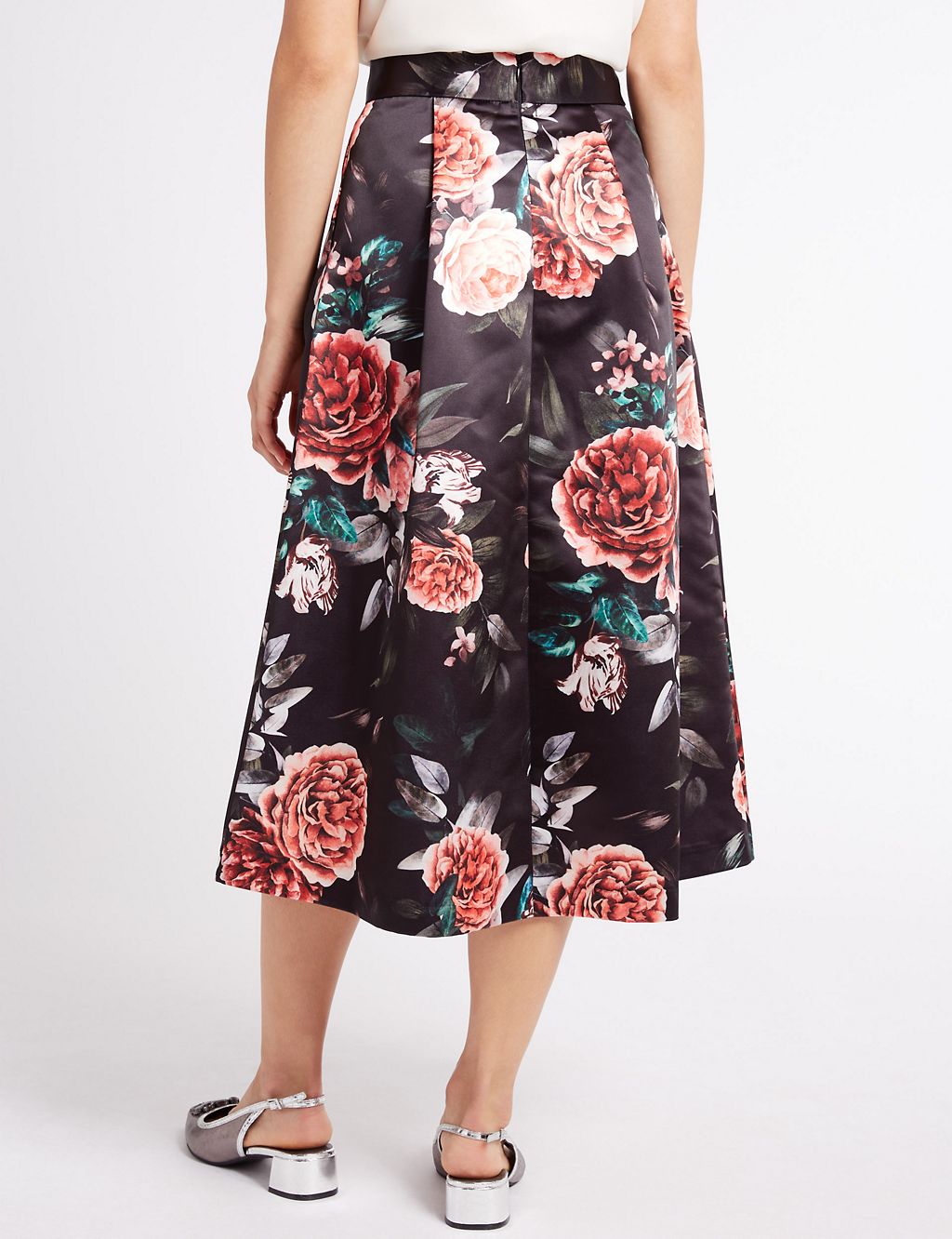 Floral Print A-Line Midi Skirt 4 of 5