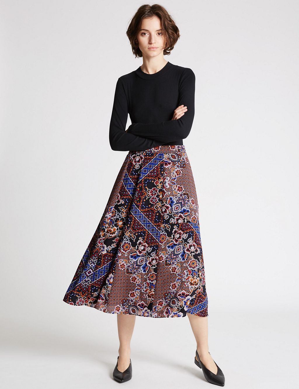 Floral Print A-Line Skirt 3 of 5
